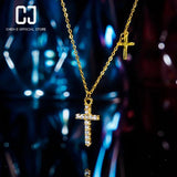 CHENJI S925 Silver Cross Pendant Short Necklace Female Collar Chain