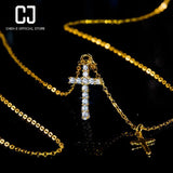 CHENJI S925 Silver Cross Pendant Short Necklace Female Collar Chain