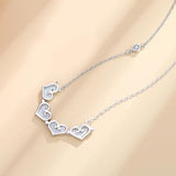Heart Shape 925 Silver Clover Necklace for Women