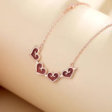 Heart Shape 925 Silver Clover Necklace for Women