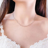 CHENJI S925 Silver Fairy Clavicle Chain Necklace