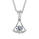 Moissanite Necklace Skirt Pendant 1.0CT Sterling Silver Lab Diamond