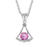 Moissanite Necklace Skirt Pendant 1.0CT Sterling Silver Lab Diamond