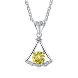 Moissanite Necklace Skirt Pendant 1.0CT Sterling Silver Lab Diamond