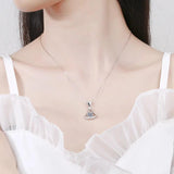 Moissanite Necklace Skirt Pendant 1.0CT Sterling Silver Lab Diamond