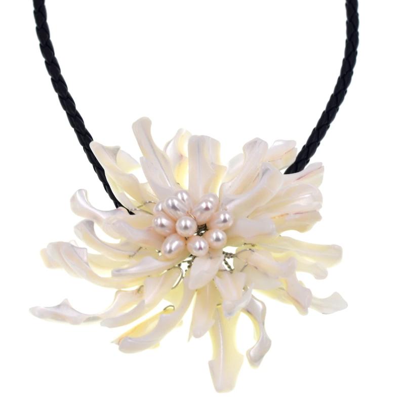 Sea Shell & Pearl Flower Necklace for Women Xmas