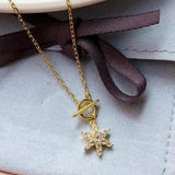 925 Silver Zirconia Flower Necklace Small Pendant Charm Jewelry