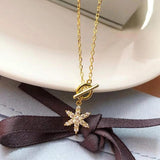 925 Silver Zirconia Flower Necklace Small Pendant Charm Jewelry