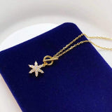 925 Silver Zirconia Flower Necklace Small Pendant Charm Jewelry