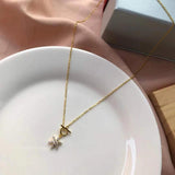 925 Silver Zirconia Flower Necklace Small Pendant Charm Jewelry