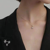 925 Silver Zirconia Flower Necklace Small Pendant Charm Jewelry