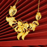 NC5338 Flower Tulip 24KT Necklace for Bride