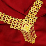 NK337 Peacock Tail Tassel 24KT Necklace for Women