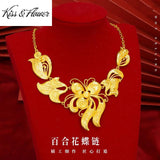 NK338 Flower Tulip 24KT Necklace Bride Wedding Gift