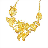 NK338 Flower Tulip 24KT Necklace Bride Wedding Gift