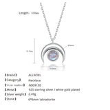 925 Silver Moon Necklace Labradorite Pendant Wedding Gift Rhodium Plating