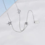 Women Star Pendant 925 Sterling Silver Necklace