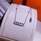 Hot Zircon Pendant 925 Silver Chain Necklace Women Silver Necklace