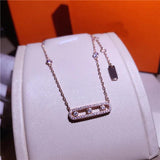 Hot Zircon Pendant 925 Silver Chain Necklace Women Silver Necklace