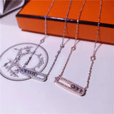 Hot Zircon Pendant 925 Silver Chain Necklace Women Silver Necklace