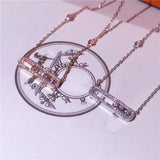 Hot Zircon Pendant 925 Silver Chain Necklace Women Silver Necklace