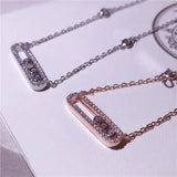 Hot Zircon Pendant 925 Silver Chain Necklace Women Silver Necklace
