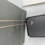 Messica925 Sterling Silver Necklace with Sliding Diamonds