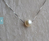 8MM Single Freshwater Pearl 925 Sterling Silver Choker Necklace
