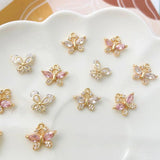 18K Copper Plated Butterfly Zircon Pendant DIY Material