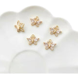 18K Copper Plated Butterfly Zircon Pendant DIY Material