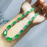 925 Silver Sparkling Emerald High Carbon Tourmaline Choker