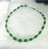 925 Silver Sparkling Emerald High Carbon Tourmaline Choker