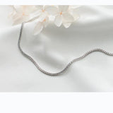 925 Silver Crystal Zircon Inlay Necklace Glamour Jewelry Women