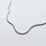925 Silver Crystal Zircon Inlay Necklace Glamour Jewelry Women