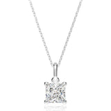 925 Silver Aquamarine Diamond Pendant Necklace for Women