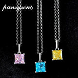 925 Silver Aquamarine Diamond Pendant Necklace for Women