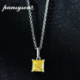 925 Silver Aquamarine Diamond Pendant Necklace for Women