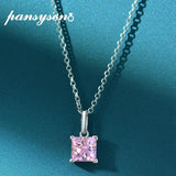 925 Silver Aquamarine Diamond Pendant Necklace for Women