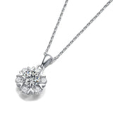 1CT Moissanite Pendant Necklace 925 Sterling Silver