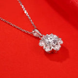 1CT Moissanite Pendant Necklace 925 Sterling Silver