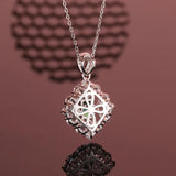 S925 Silver Carbon Diamond Green Gemstone Pendant Necklace