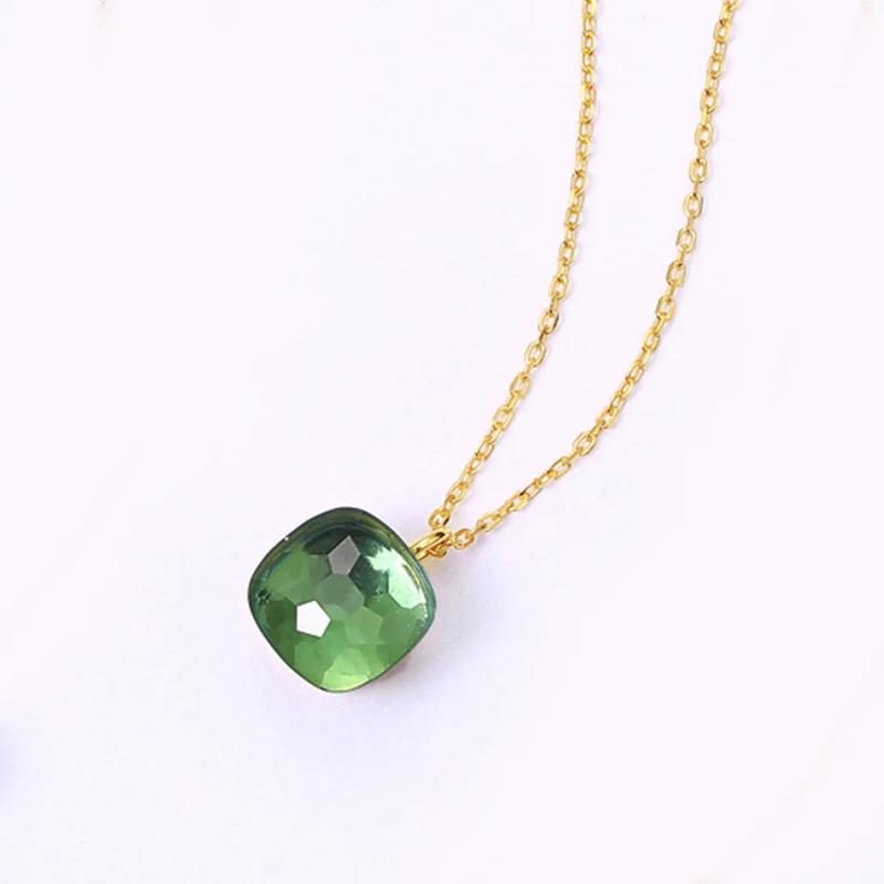 Amethyst Candy Style Pendant Necklace 925 Sterling Silver Plated Fine Jewelry