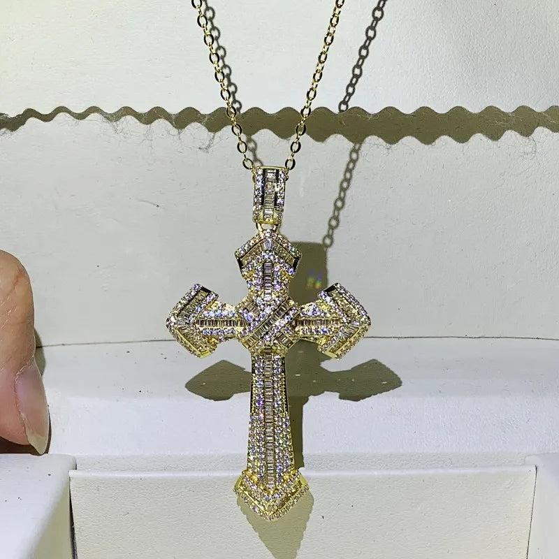 Vintage 925 Silver&Gold Fill Cross Pendant Necklace