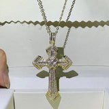 Vintage 925 Silver&Gold Fill Cross Pendant Necklace