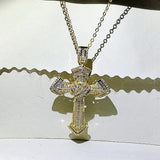 Vintage 925 Silver&Gold Fill Cross Pendant Necklace