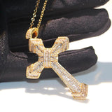 Vintage 925 Silver&Gold Fill Cross Pendant Necklace
