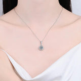 925 Silver 1CT Moissanite Water Drop Pendant Necklace D VVS1
