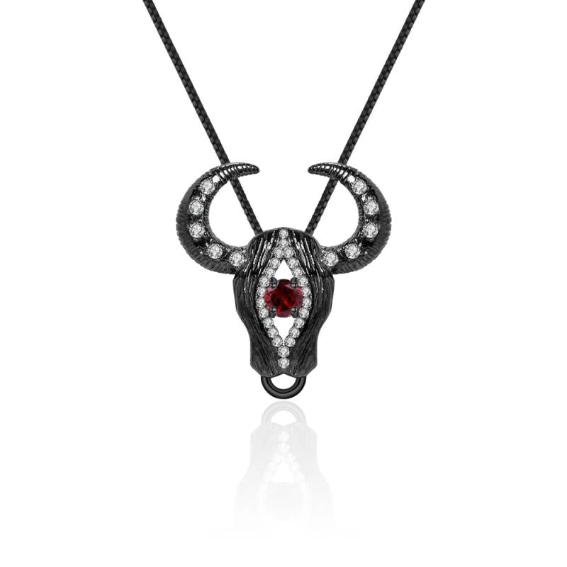GEM'S BEAUTY Cow Pendant Necklace Real 925 Sterling Silver