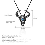 GEM'S BEAUTY Cow Pendant Necklace Real 925 Sterling Silver