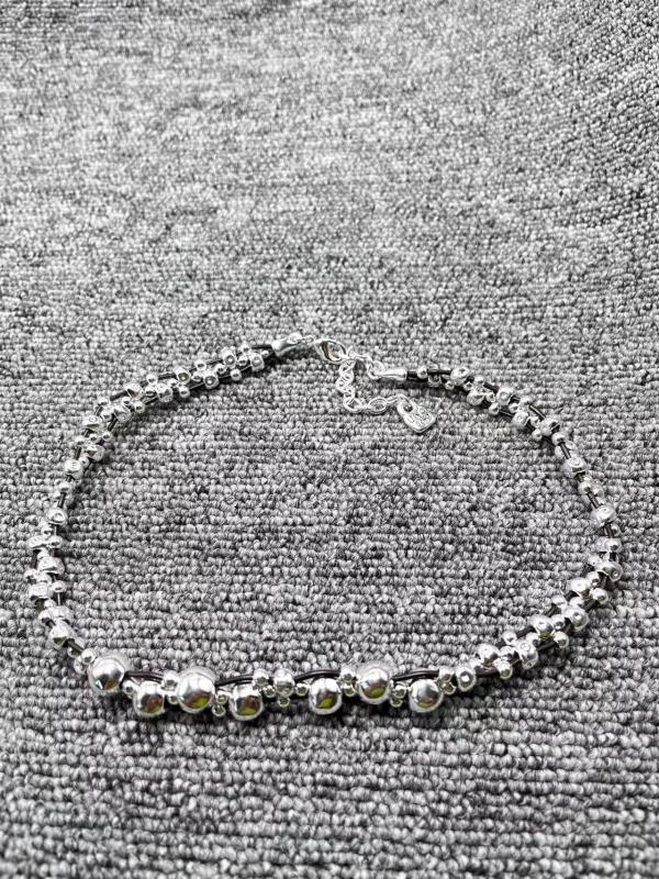 UNOde50 Silver Knot String Beads Necklace Jewelry